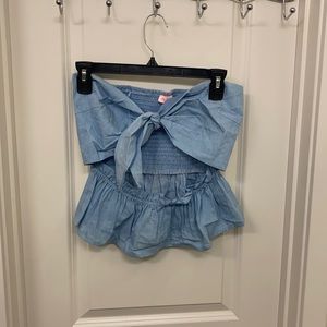 Chambray cropped top